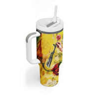 Make Love Not War Tumbler With Handle Hippie Flower Power Revolution