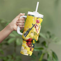 Make Love Not War Tumbler With Handle Hippie Flower Power Revolution