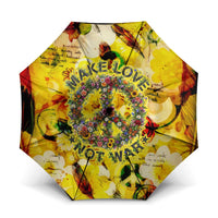 Make Love Not War Umbrella Hippie Flower Power Revolution