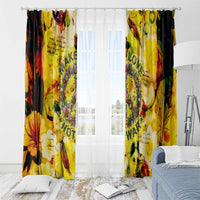 Make Love Not War Window Curtain Hippie Flower Power Revolution