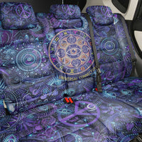 Universal Connection Zodiac Back Car Seat Cover Cosmic Eye and Sacred Om Vibration