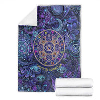 Universal Connection Zodiac Blanket Cosmic Eye and Sacred Om Vibration