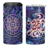 Universal Connection Zodiac 4 in 1 Can Cooler Tumbler Cosmic Eye and Sacred Om Vibration