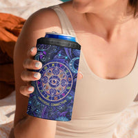 Universal Connection Zodiac 4 in 1 Can Cooler Tumbler Cosmic Eye and Sacred Om Vibration
