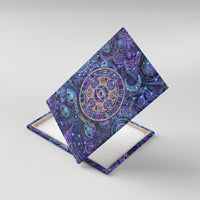 Universal Connection Zodiac Canvas Wall Art Cosmic Eye and Sacred Om Vibration