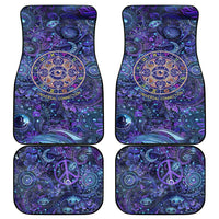 Universal Connection Zodiac Car Mats Cosmic Eye and Sacred Om Vibration