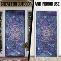Universal Connection Zodiac Door Cover Cosmic Eye and Sacred Om Vibration