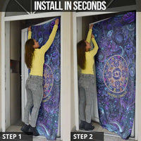 Universal Connection Zodiac Door Cover Cosmic Eye and Sacred Om Vibration