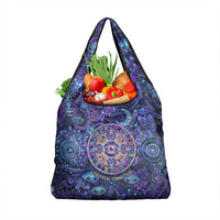 Universal Connection Zodiac Grocery Bag Cosmic Eye and Sacred Om Vibration