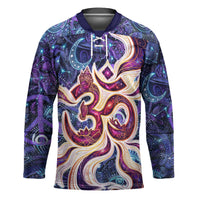 Universal Connection Zodiac Hockey Jersey Cosmic Eye and Sacred Om Vibration