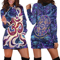 Universal Connection Zodiac Hoodie Dress Cosmic Eye and Sacred Om Vibration