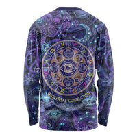 Universal Connection Zodiac Long Sleeve Shirt Cosmic Eye and Sacred Om Vibration
