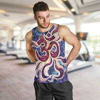 Universal Connection Zodiac Men Tank Top Cosmic Eye and Sacred Om Vibration