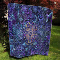 Universal Connection Zodiac Quilt Cosmic Eye and Sacred Om Vibration