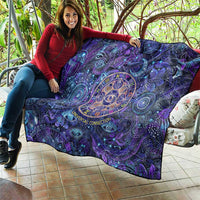 Universal Connection Zodiac Quilt Cosmic Eye and Sacred Om Vibration