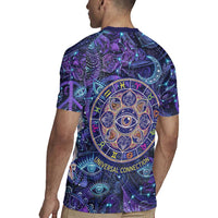 Universal Connection Zodiac Rugby Jersey Cosmic Eye and Sacred Om Vibration