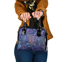 Universal Connection Zodiac Shoulder Handbag Cosmic Eye and Sacred Om Vibration