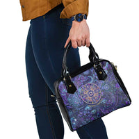 Universal Connection Zodiac Shoulder Handbag Cosmic Eye and Sacred Om Vibration