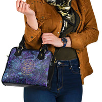 Universal Connection Zodiac Shoulder Handbag Cosmic Eye and Sacred Om Vibration