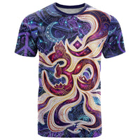 Universal Connection Zodiac T Shirt Cosmic Eye and Sacred Om Vibration