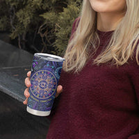 Universal Connection Zodiac Tumbler Cup Cosmic Eye and Sacred Om Vibration