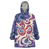 Universal Connection Zodiac Wearable Blanket Hoodie Cosmic Eye and Sacred Om Vibration