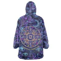 Universal Connection Zodiac Wearable Blanket Hoodie Cosmic Eye and Sacred Om Vibration