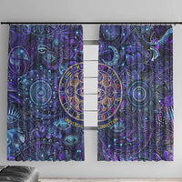 Universal Connection Zodiac Window Curtain Cosmic Eye and Sacred Om Vibration