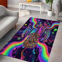 Trippy Guitar Area Rug Festival Soul Psychedelic Music Vibes Since 1969