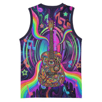 Trippy Guitar Basketball Jersey Festival Soul Psychedelic Music Vibes Since 1969