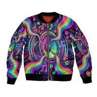 Trippy Guitar Bomber Jacket Festival Soul Psychedelic Music Vibes Since 1969