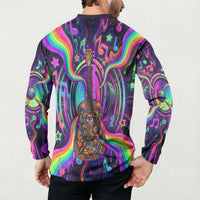 Trippy Guitar Button Sweatshirt Festival Soul Psychedelic Music Vibes Since 1969