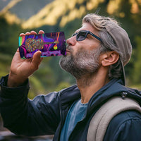 Trippy Guitar 4 in 1 Can Cooler Tumbler Festival Soul Psychedelic Music Vibes Since 1969