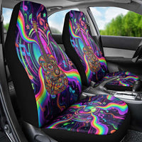 Trippy Guitar Car Seat Cover Festival Soul Psychedelic Music Vibes Since 1969