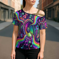 Trippy Guitar Cross Shoulder Shirt Festival Soul Psychedelic Music Vibes Since 1969