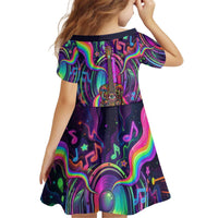 Trippy Guitar Kid Short Sleeve Dress Festival Soul Psychedelic Music Vibes Since 1969