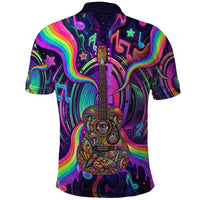 Trippy Guitar Polo Shirt Festival Soul Psychedelic Music Vibes Since 1969