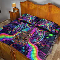 Trippy Guitar Quilt Bed Set Festival Soul Psychedelic Music Vibes Since 1969