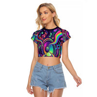 Trippy Guitar Raglan Cropped T Shirt Festival Soul Psychedelic Music Vibes Since 1969
