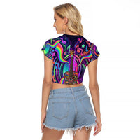 Trippy Guitar Raglan Cropped T Shirt Festival Soul Psychedelic Music Vibes Since 1969
