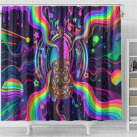 Trippy Guitar Shower Curtain Festival Soul Psychedelic Music Vibes Since 1969