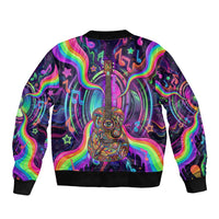 Trippy Guitar Sleeve Zip Bomber Jacket Festival Soul Psychedelic Music Vibes Since 1969