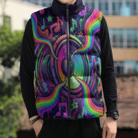Trippy Guitar Sleeveless Puffer Jacket Festival Soul Psychedelic Music Vibes Since 1969