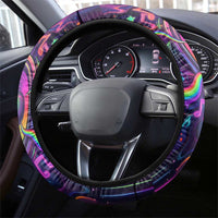 Trippy Guitar Steering Wheel Cover Festival Soul Psychedelic Music Vibes Since 1969