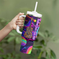 Trippy Guitar Tumbler With Handle Festival Soul Psychedelic Music Vibes Since 1969