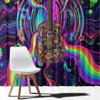 Trippy Guitar Window Curtain Festival Soul Psychedelic Music Vibes Since 1969