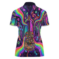Trippy Guitar Women Polo Shirt Festival Soul Psychedelic Music Vibes Since 1969
