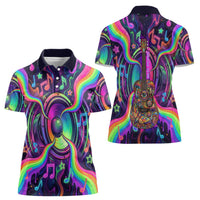 Trippy Guitar Women Polo Shirt Festival Soul Psychedelic Music Vibes Since 1969