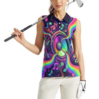 Trippy Guitar Women Sleeveless Polo Shirt Festival Soul Psychedelic Music Vibes Since 1969