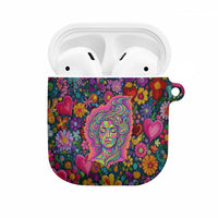Psychedelic Visionary Woman Hippie AirPods Case Tune In, Turn On, Drop Out - Flower Power Awakening